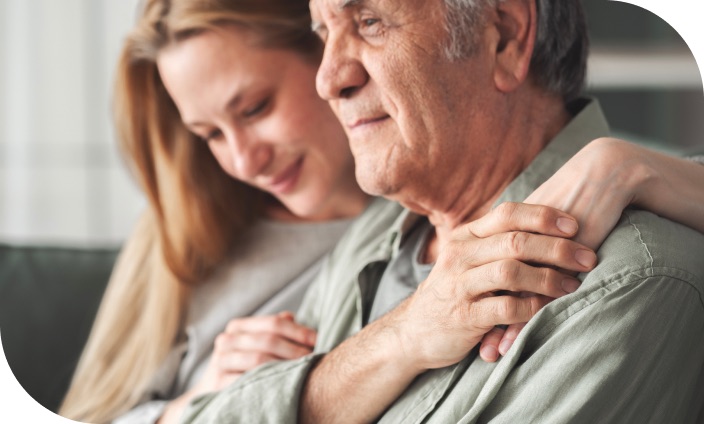 Hospice care — daughter and father