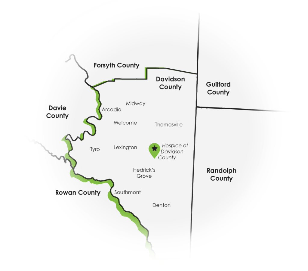 Map of Hospice of Davidson County in relation to surrounding cities