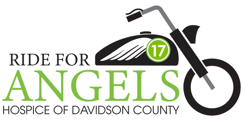 ride for angels logo for 2017, includes black bike with white wings and Ride for Angels text
