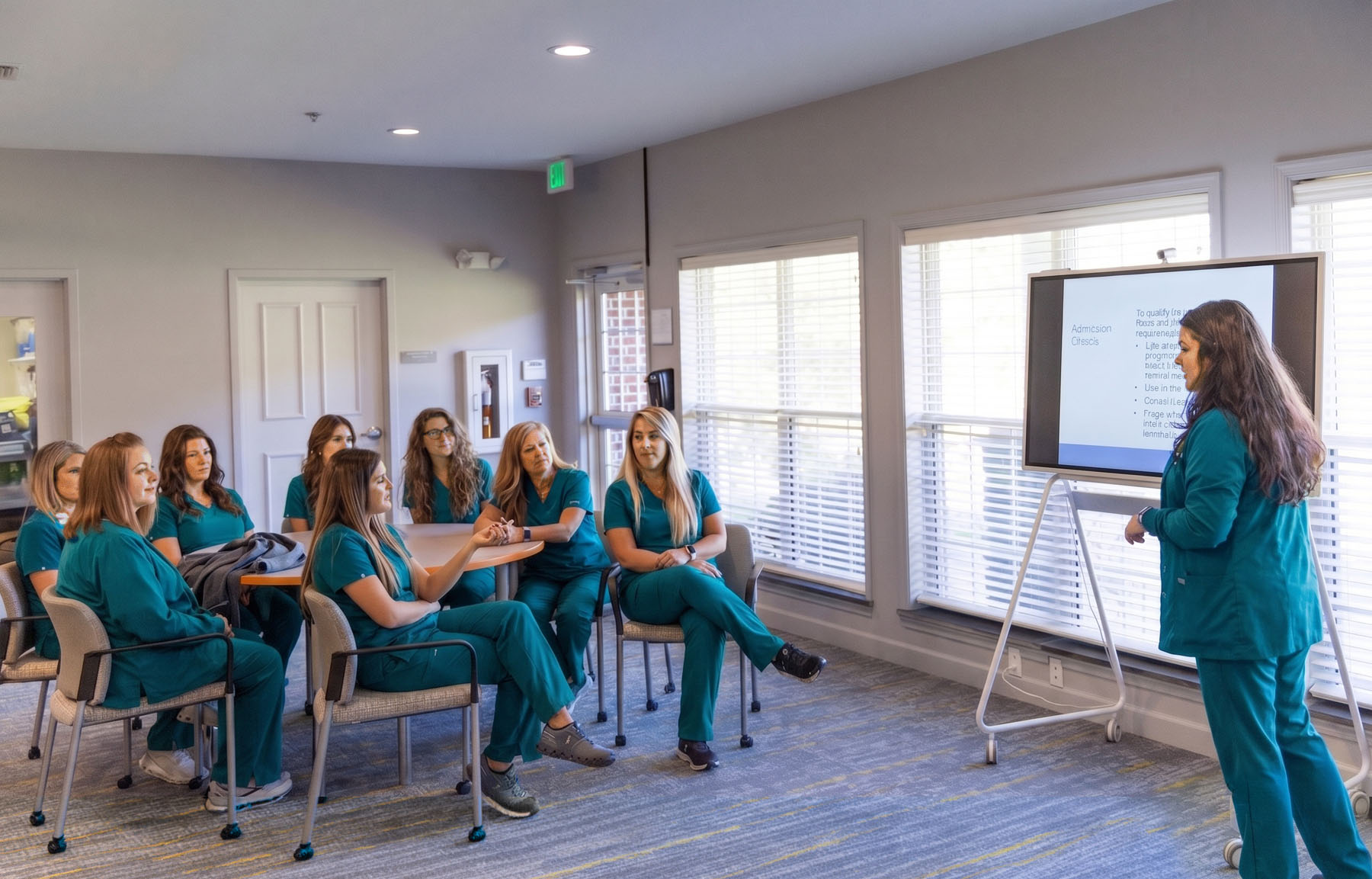 clinical team sitting at an educational event learning about admission criteria
